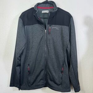 Orvis Performance full zip long sleeve‎ size medium Gray and Black Fleece jacket